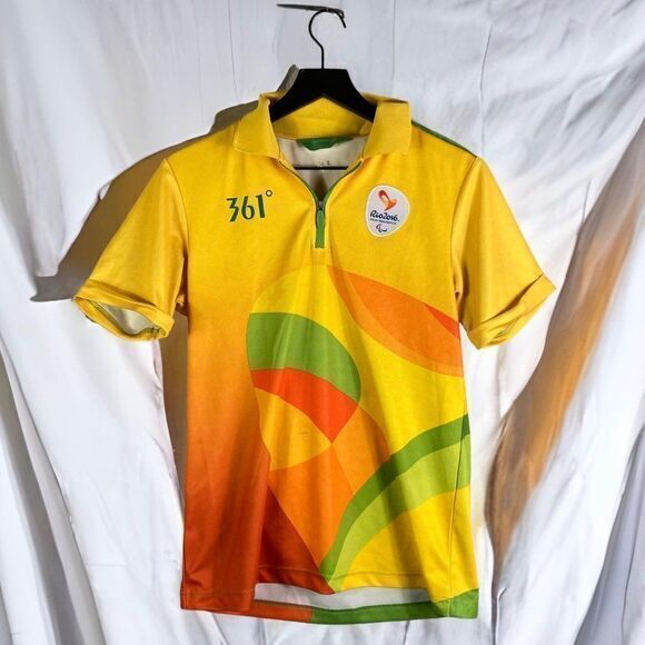 Rio 2016 Olympic‎ Size Medium Paralympics T-Shirt Polo Outfit Uniform Jersey - Picture 1 of 12